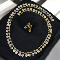 Sona Covering Gold Plated Austrian Stone Long Necklace Set