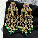 Sona Covering Gold Plated Austrain And Pota Stone Beads Dangler Earrings