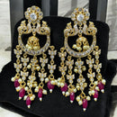 Sona Covering Gold Plated Austrain And Pota Stone Beads Dangler Earrings
