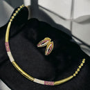 Sona Covering Gold Plated Austrian Stone Necklace Set