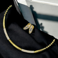 Sona Covering Gold Plated Austrian Stone Necklace Set