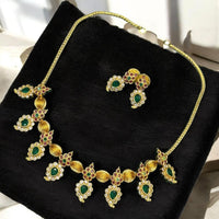 Sona Covering Gold Plated Austrian And Pota Stone Necklace Set 