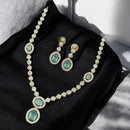 Sona Covering Gold Plated Austrain And Crystal Stone Necklace Set