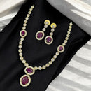 Sona Covering Gold Plated Austrain And Crystal Stone Necklace Set