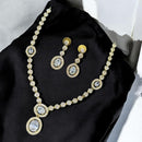 Sona Covering Gold Plated Austrain And Crystal Stone Necklace Set
