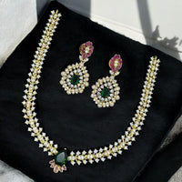 Sona Covering Gold Plated Austrain Stone Necklace Set 