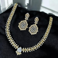 Sona Covering Gold Plated Austrain Stone Necklace Set