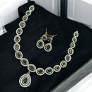 Sona Covering Gold Plated Austrain And Crystal Stone Necklace Set