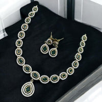 Sona Covering Gold Plated Austrain And Crystal Stone Necklace Set