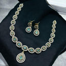 Sona Covering Gold Plated Austrain And Crystal Stone Necklace Set