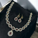 Sona Covering Gold Plated Austrain And Crystal Stone Necklace Set