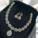 Sona Covering Gold Plated Austrain And Crystal Stone Necklace Set