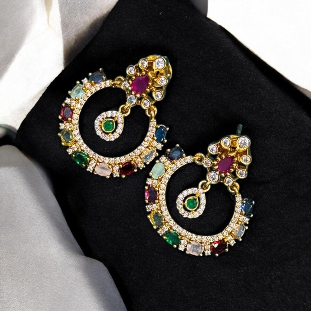 Sona Covering Sparkle Austrain And Crystal Stone Dangler Earrings