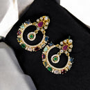 Sona Covering Sparkle Austrain And Crystal Stone Dangler Earrings
