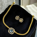 Sona Covering Luxe Sparkle Austrian & Crystal Stone Necklace Set