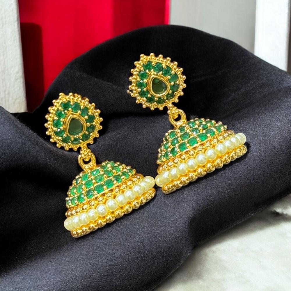Sona Elegant Austrian Stone & Pearl Jhumki Earrings