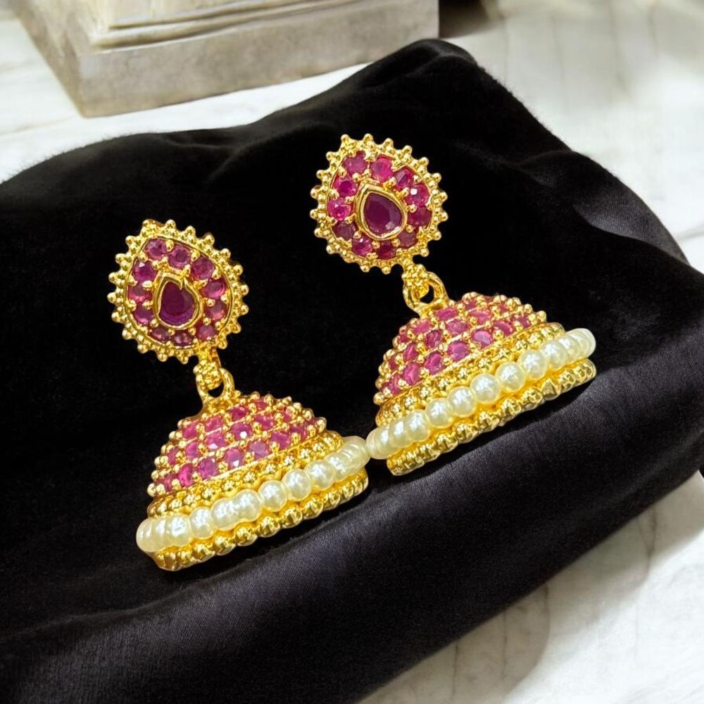 Sona Elegant Austrian Stone & Pearl Jhumki Earrings
