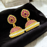Sona Elegant Austrian Stone & Pearl Jhumki Earrings