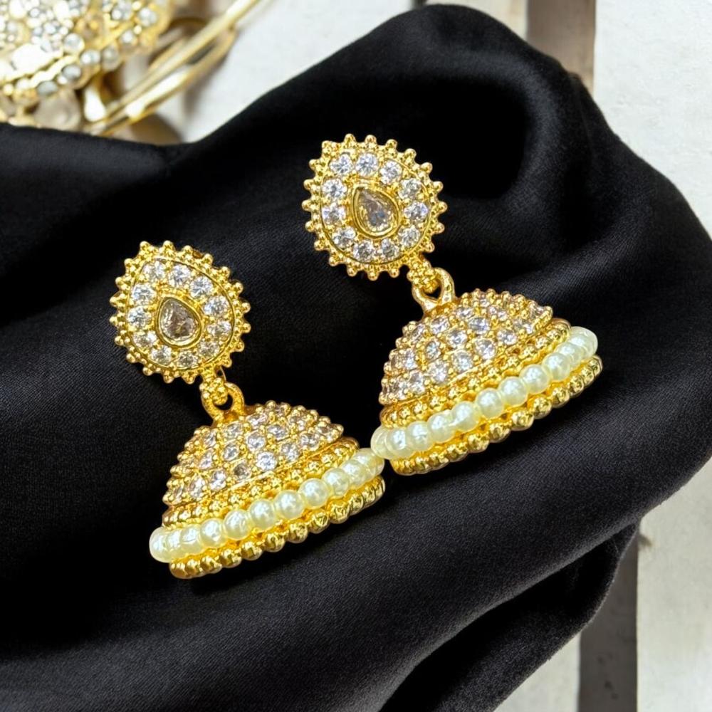 Sona Elegant Austrian Stone & Pearl Jhumki Earrings