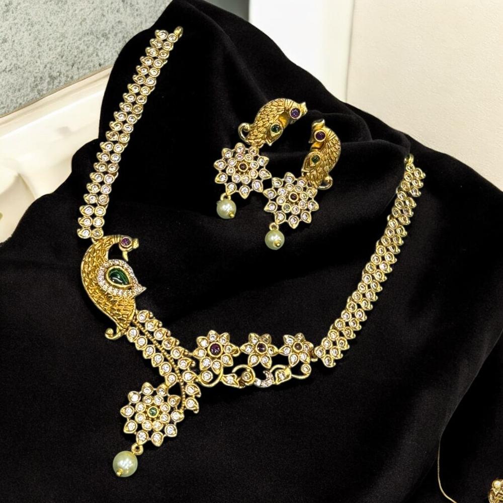 Sona Covering Fashionable Austrian Stone  Ideal for Gifting Festivals Necklace Set