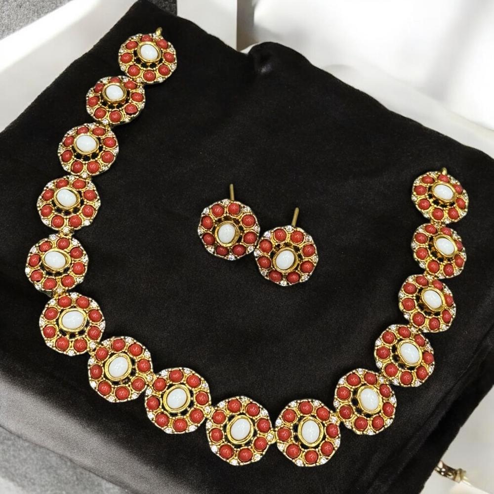 Sona Covering  Pota Stone Necklace Set