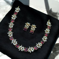Sona Covering Austrian And Crystal Stone Necklace Set