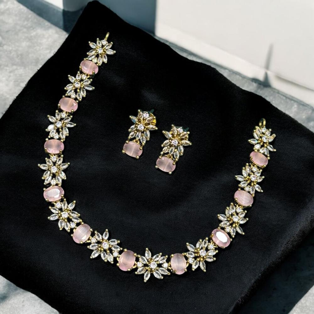 Sona Covering Austrian And Crystal Stone Necklace Set