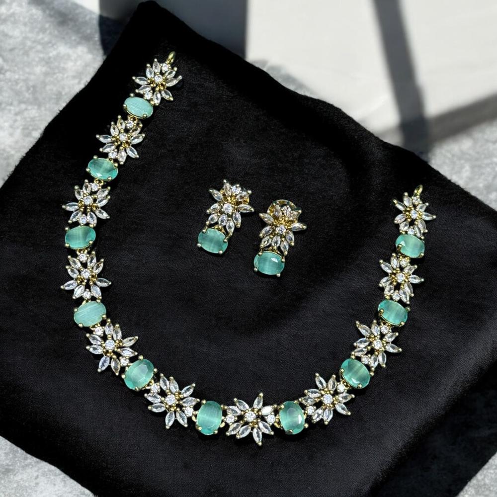 Sona Covering Austrian And Crystal Stone Necklace Set