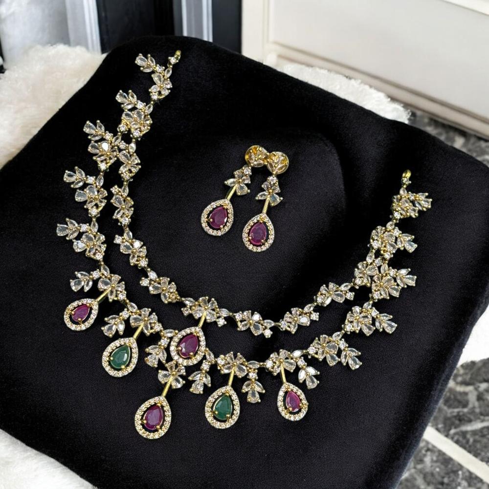 Sona Covering Crystal Stone Necklace Set