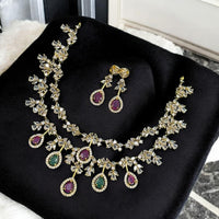Sona Covering Crystal Stone Necklace Set