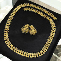 Sona Covering  Austrian Stone Long Necklace Set
