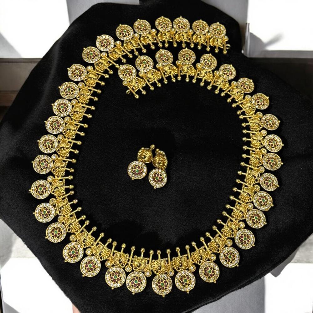 Sona Covering  Austrian Stone Long Necklace Set