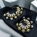 Sona Covering Austrian Stone And Polki Kundan Meenakari Dangler Earrings