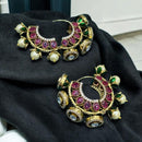Sona Covering Austrian Stone And Polki Kundan Meenakari Dangler Earrings