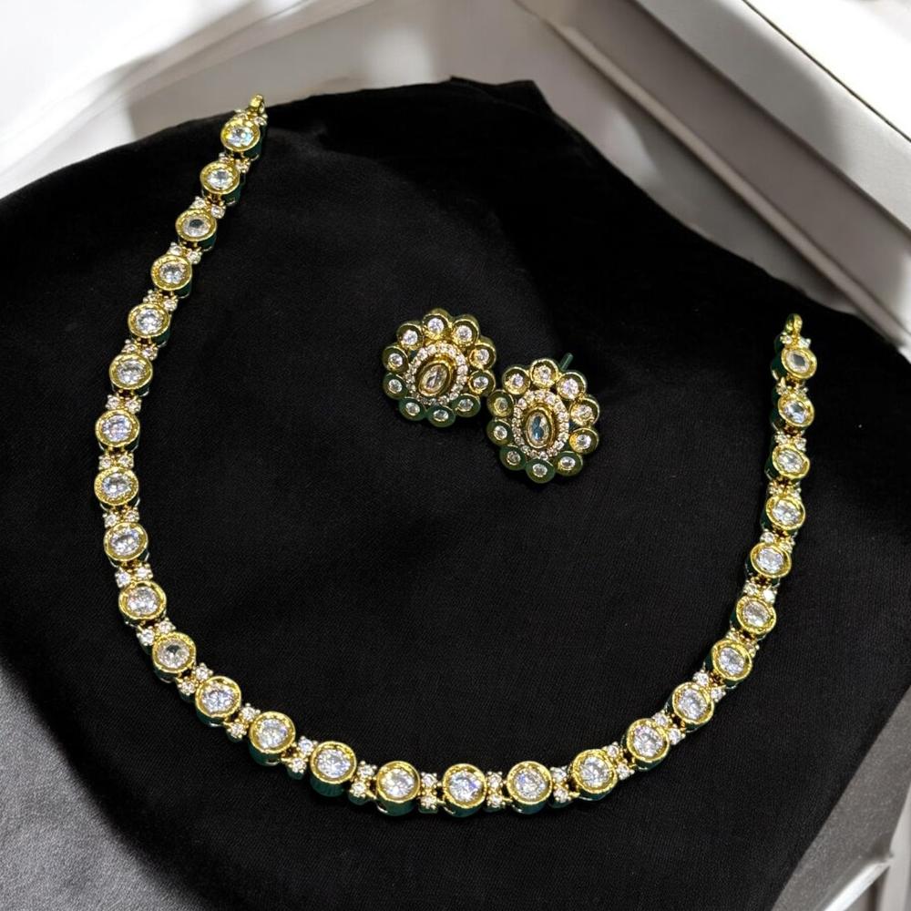 Sona Covering Austrian Stone And Pota Necklace Set