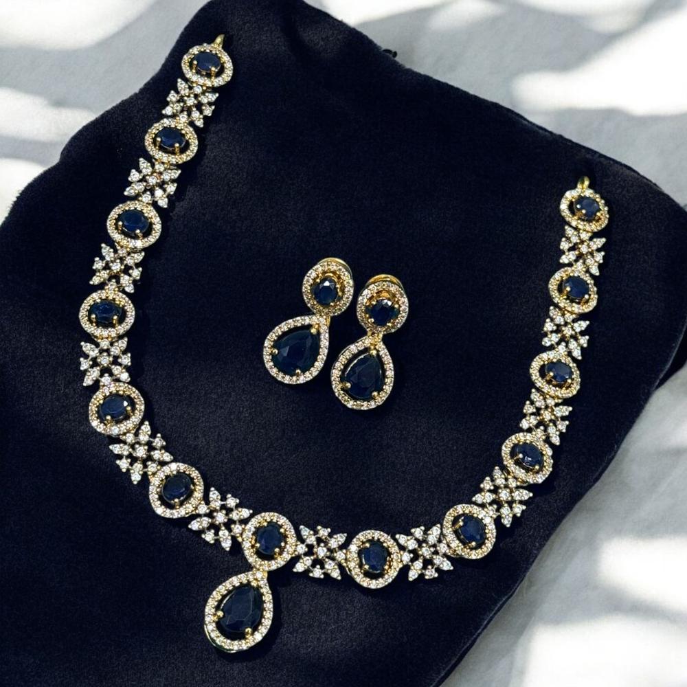 Sona Covering Austrian Stone And Pota Necklace Set
