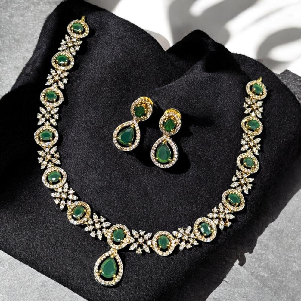 Sona Covering Austrian Stone And Pota Necklace Set