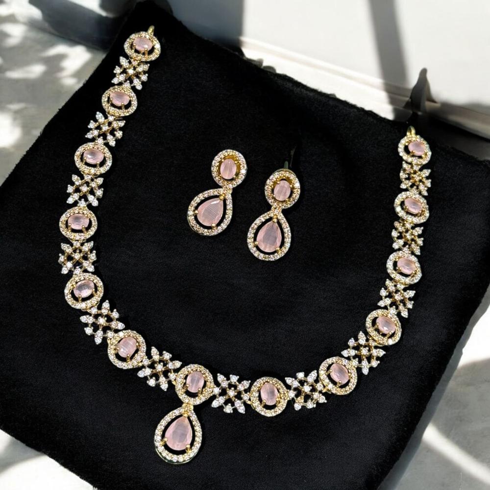 Sona Covering Austrian Stone And Pota Necklace Set