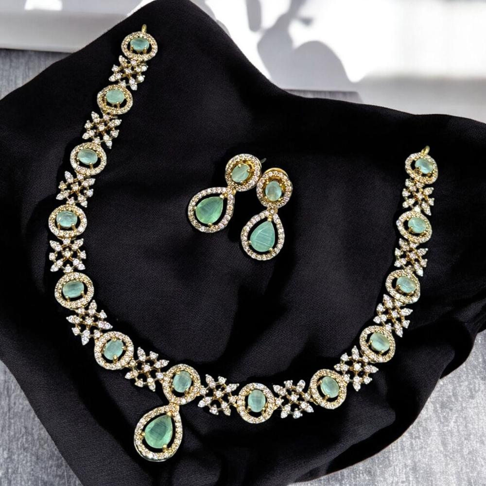 Sona Covering Austrian Stone And Pota Necklace Set