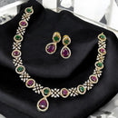 Sona Covering Austrian Stone And Pota Necklace Set