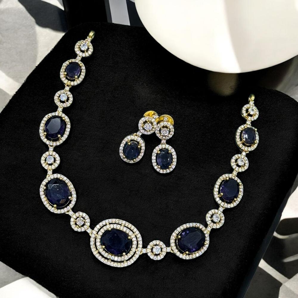 Sona Covering American Diamond  Necklace Set