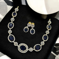 Sona Covering American Diamond  Necklace Set