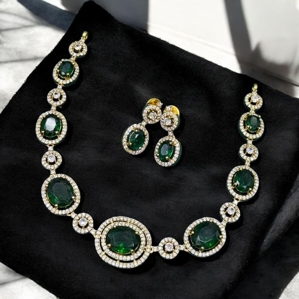 Sona Covering American Diamond  Necklace Set