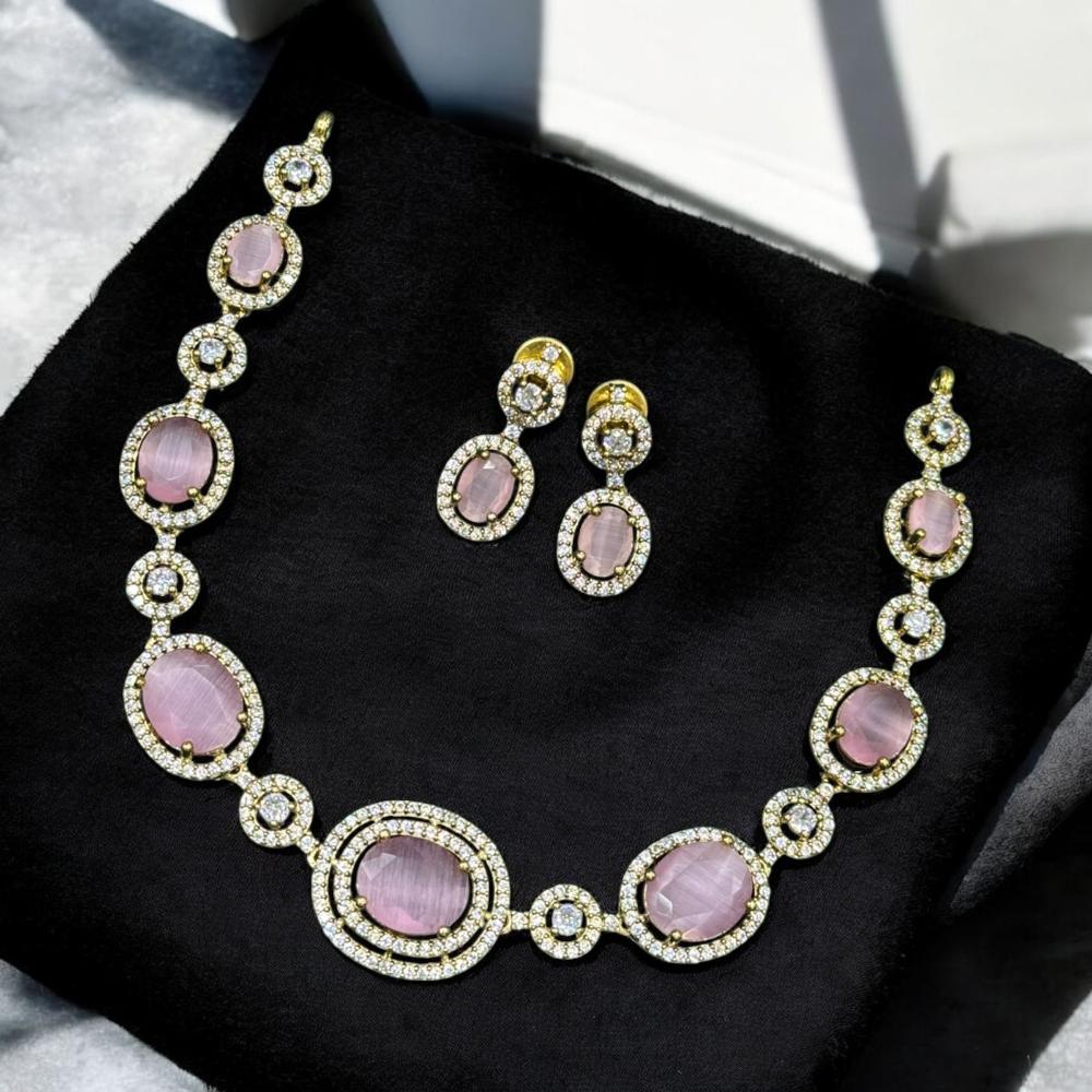 Sona Covering American Diamond  Necklace Set
