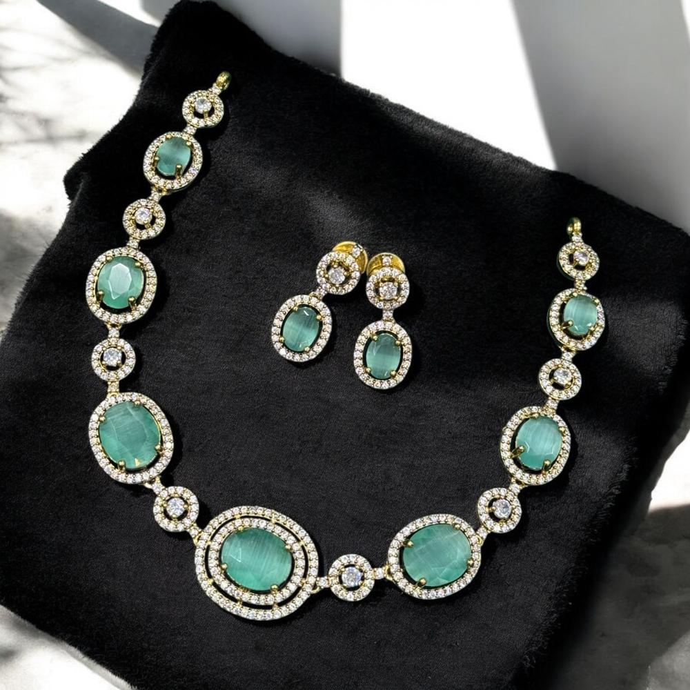 Sona Covering American Diamond  Necklace Set