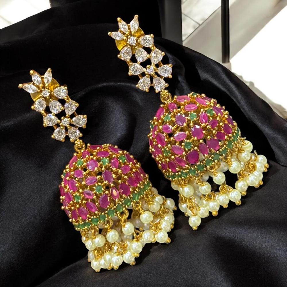 Sona Covering American Diamond Jhumki Earring