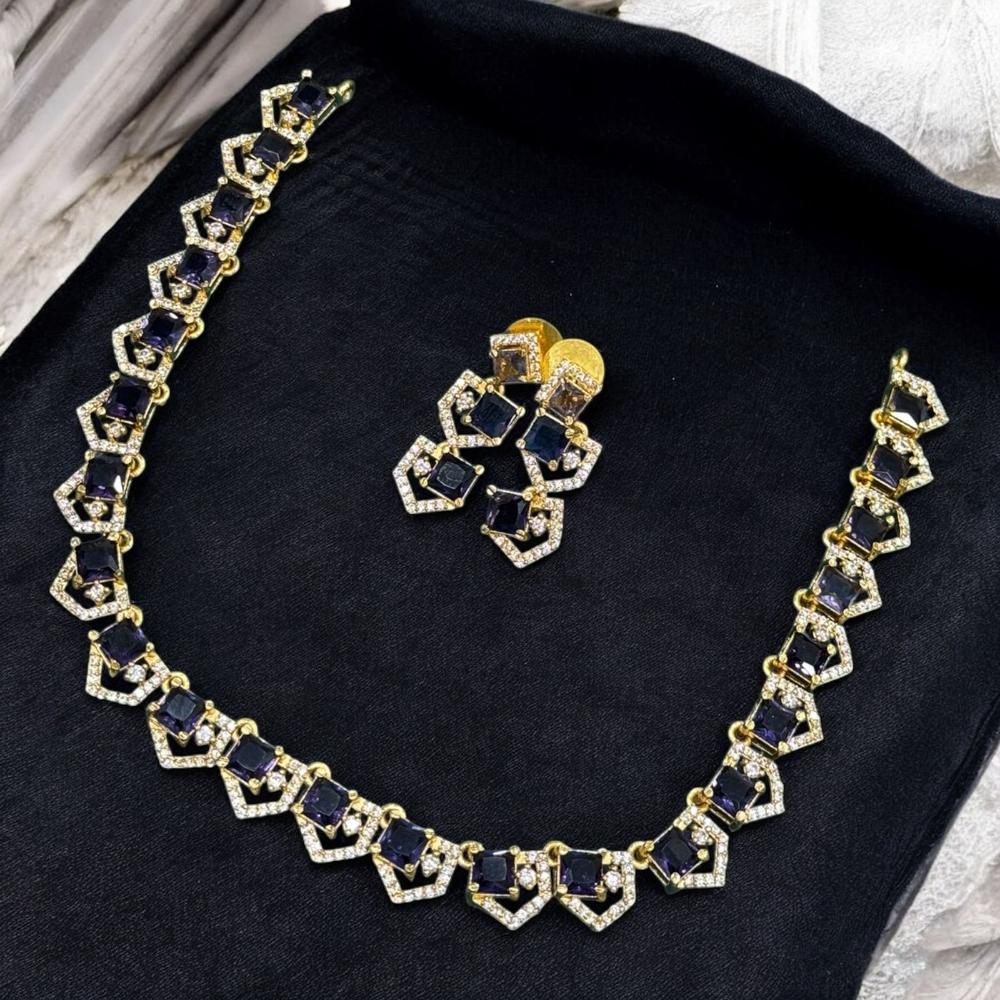 Sona Covering Crystal Stone And Austrian Stone Necklace Set