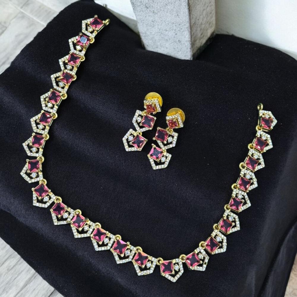 Sona Covering Crystal Stone And Austrian Stone Necklace Set