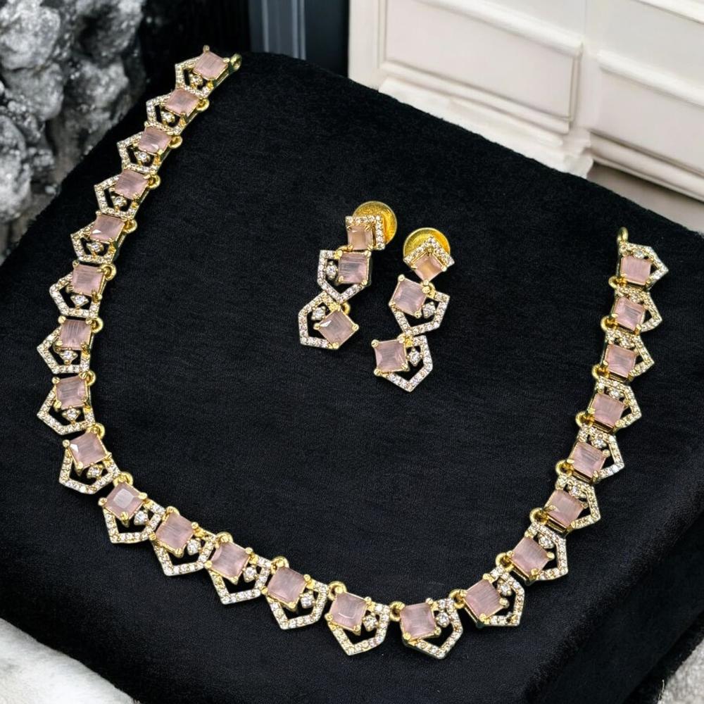 Sona Covering Crystal Stone And Austrian Stone Necklace Set