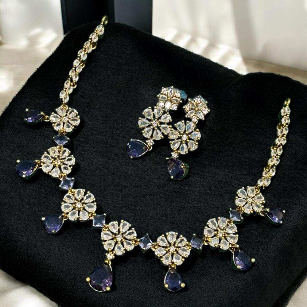 Sona Covering Crystal Stone And Austrian Stone Necklace Set